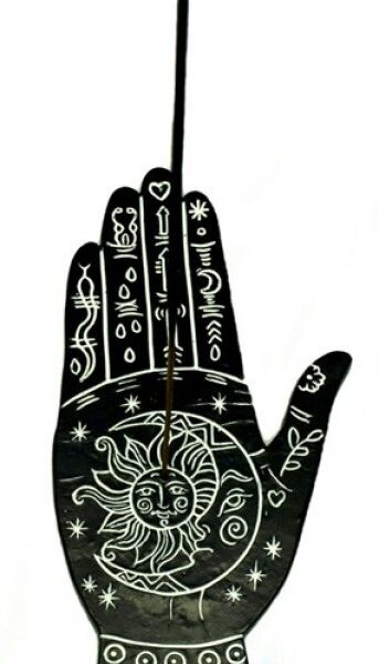 PALMISTRY FLAT INCENSE BURNER 2CT | (2959)