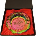 RAW | GLASS ASH TRAY w/GIFT BOX | RAINBOW | 1CT