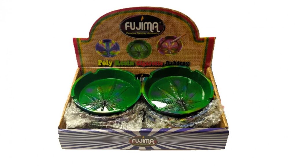 Fujima Poly Stone Tye Dye Leaf ashtray