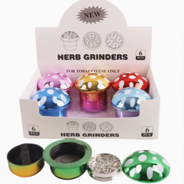 MUSHROOM HERB GRINDERS | GD0209 | 6CT DISPLAY