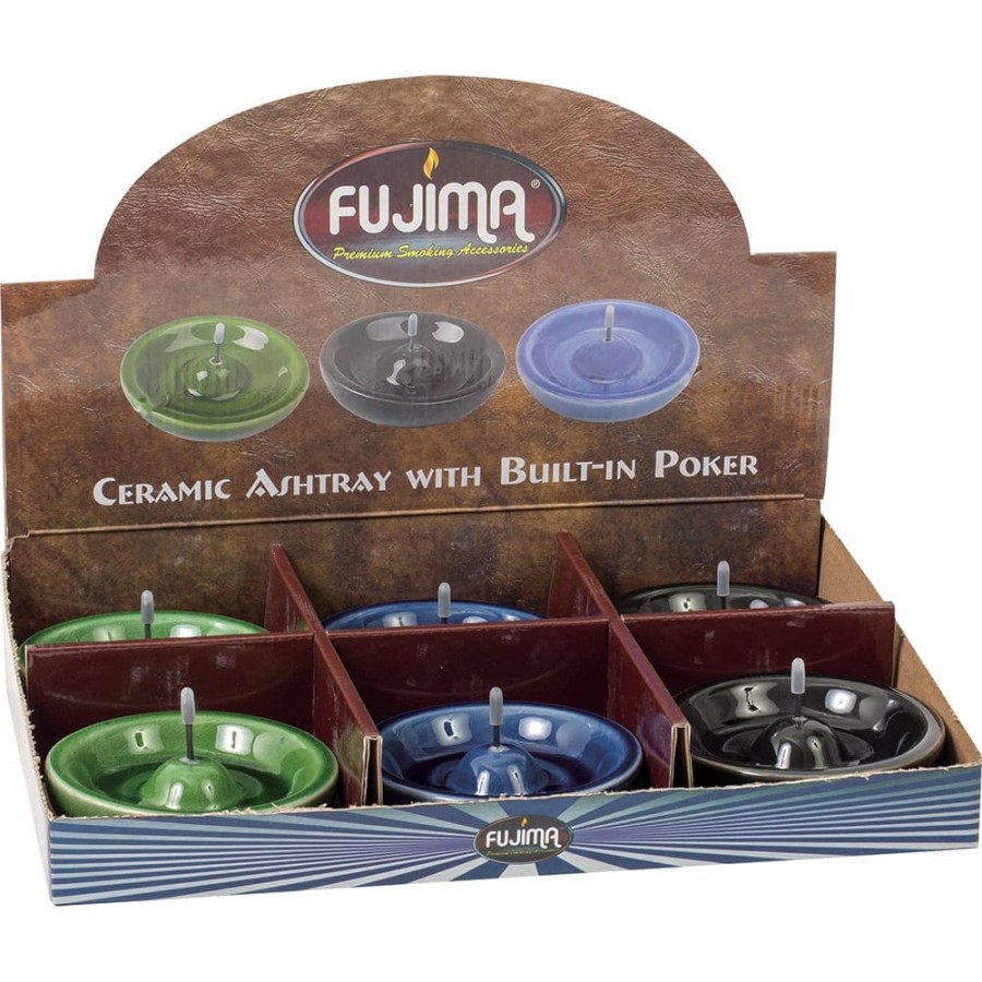 Fujima Ceramic Ashtray with Built in Poker 6ct display