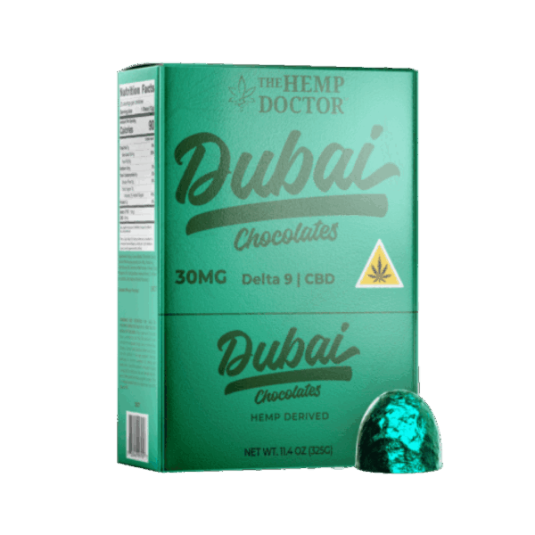 THE HEMP DOCTOR | CBD:D9 THC DUBAI CHOCOLATES | 30MG | 50CT BOX