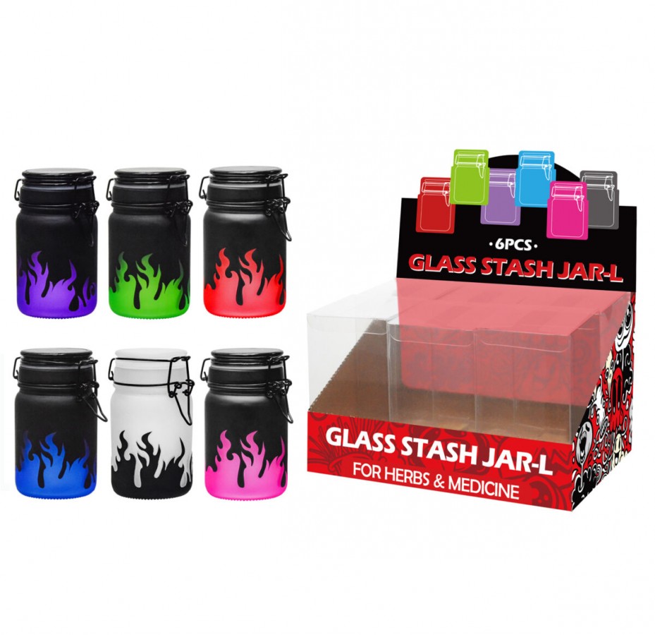 DESIGNED GLASS STASH JARS | SA0056 | 6CT BOX