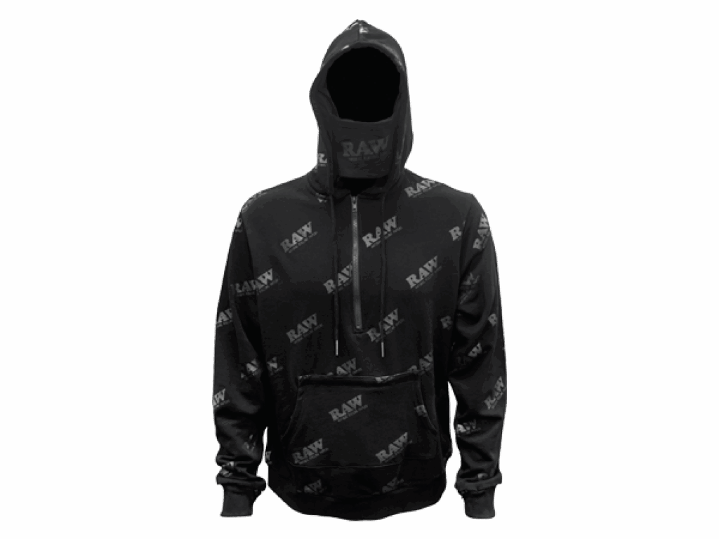 RAW | RAWLERZ ZIP UP HOODIE | BLACK ON BLACK | MEDIUM