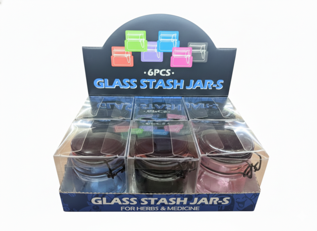 PLAIN GLASS STASH JARS | SA0054 | 6CT BOX