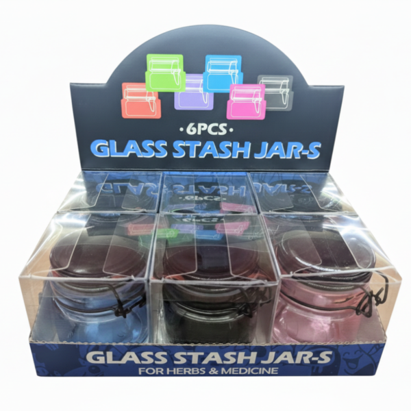 PLAIN GLASS STASH JARS | SA0054 | 6CT BOX