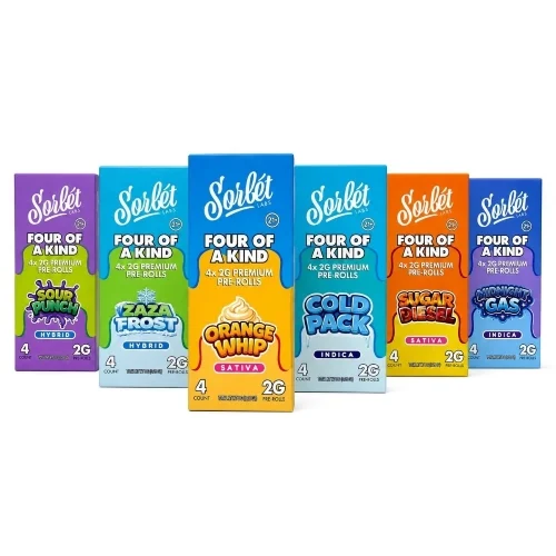 SORBET ‘FOUR OF A KIND’ PRE-ROLLS | 2 GM X 4PK | 10/DISPLAY