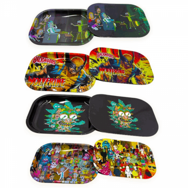 NBC | METAL ROLLING TRAY W/ MAGNATIC LID | SMALL | ASSORTED DESIGN