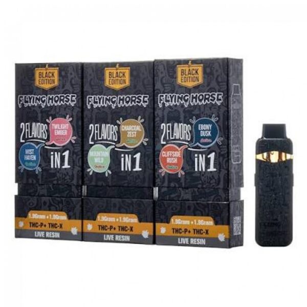 FLYING HORSE |  THCP 2IN1 DISPOSABLE | 3.8G BLACK EDITION | 5CT/BX